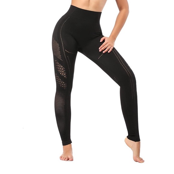 Pants - Black Cut Out Workout Pants